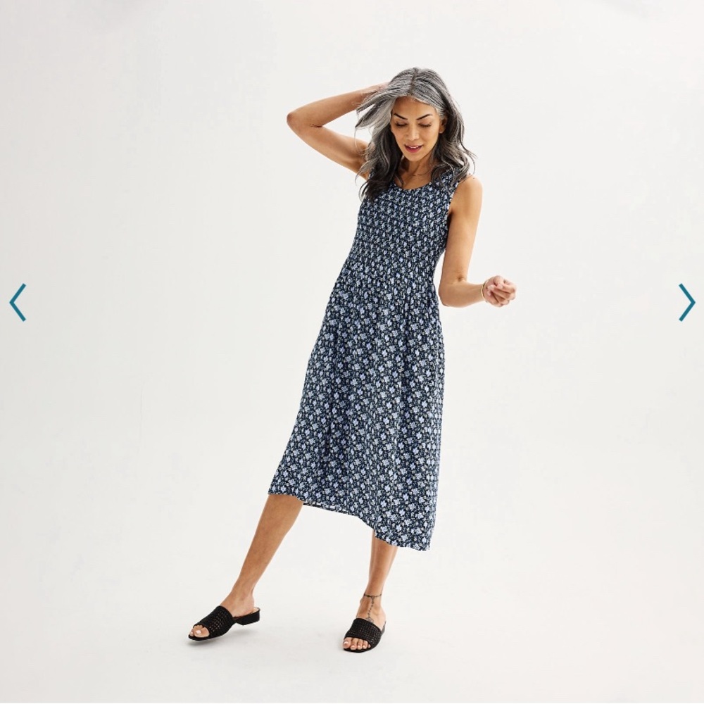 NWT Croft & Barrow Smock Top Sleeveless Dress, Size Medium